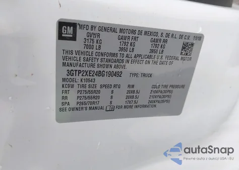 2011 GMC Sierra 1500 Denali из США, поврежденный, VIN 3GTP2XE24BG190492